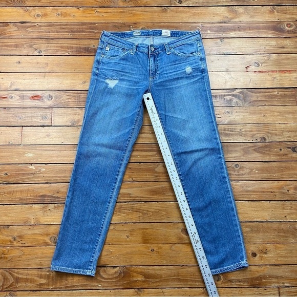 AG Adriano Goldschmied Stilt crop cigarette jeans ripped faded blue denim 27 - Picture 12 of 14
